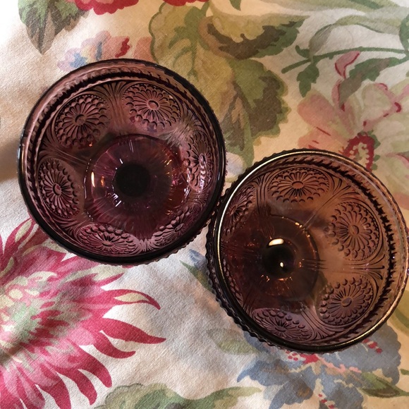 THE PIONEER WOMAN Set-of-2 Adeline Plum Glass Textured Old-Fashioned Sundae NEW - Picture 15 of 17